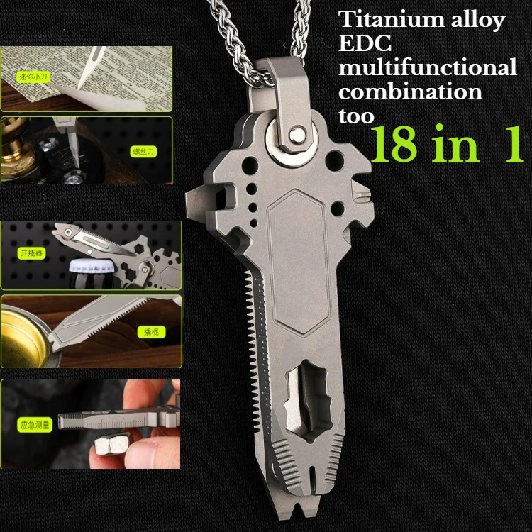 Titanium Pry Bar - Herramienta multifuncional EDC de titanio para