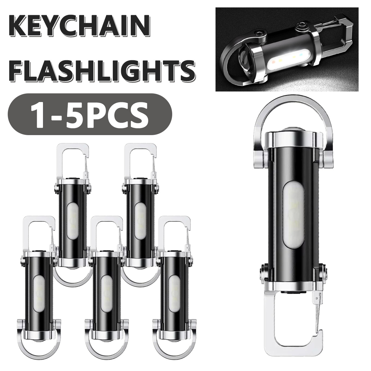 Keychain Flashlight - Potente llavero con linterna LED EDC,