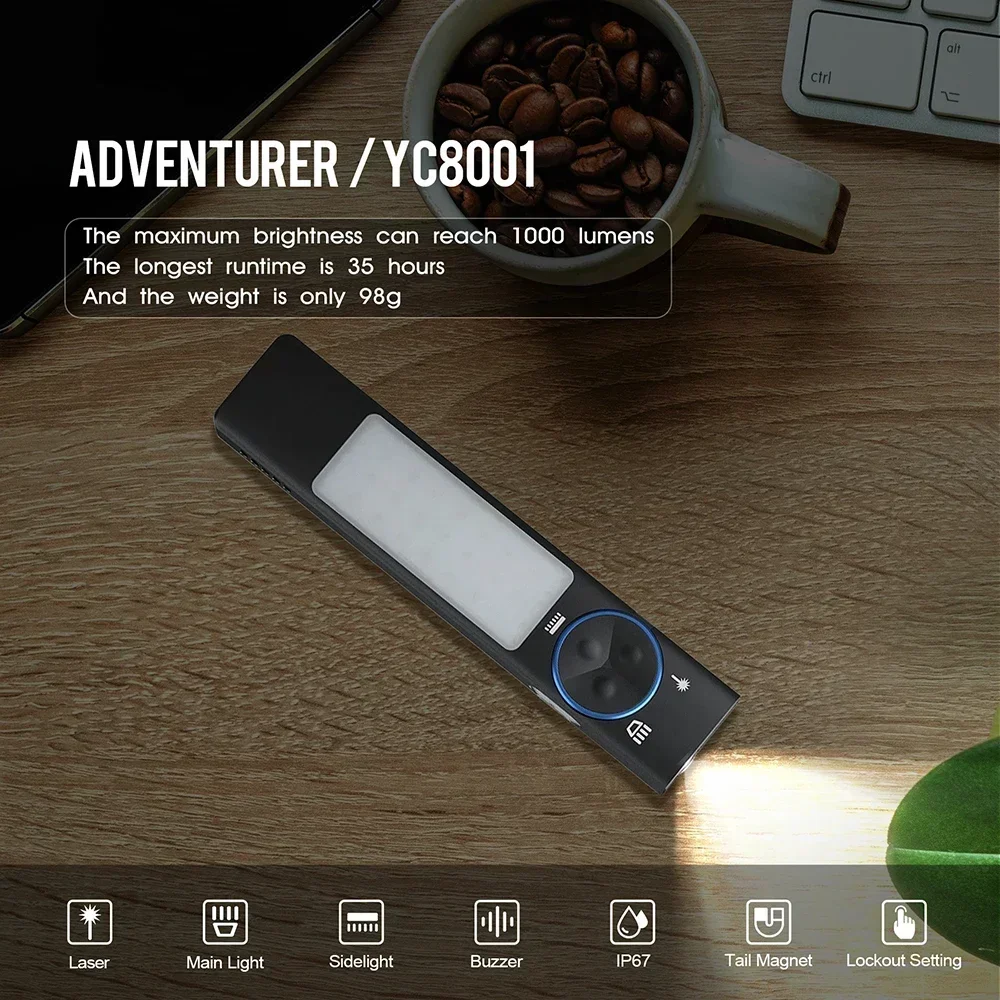YC8001 Mini linterna EDC de 10 - Keychain Flashlight reseña y precio