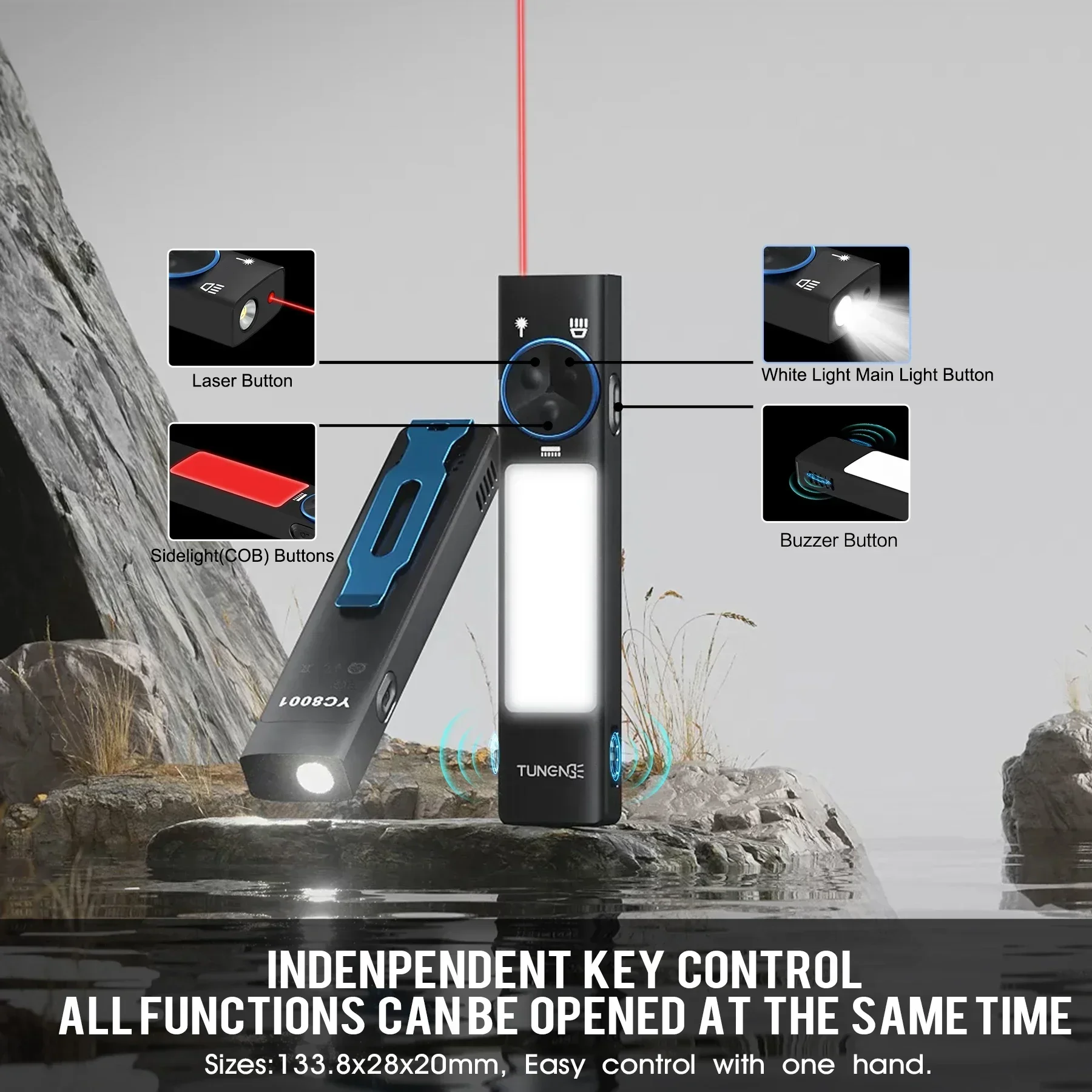 YC8001 Mini linterna EDC de 10 - Keychain Flashlight reseña y precio