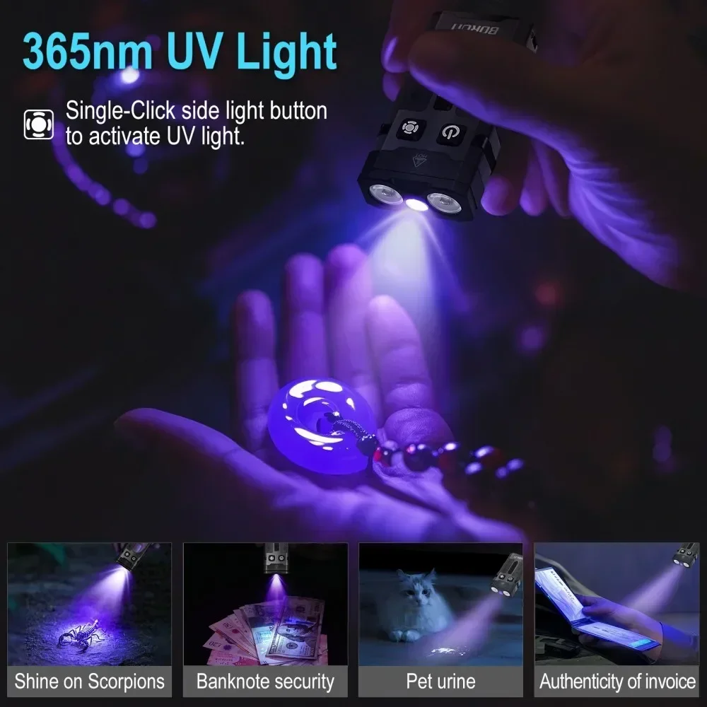 BORUiT EV20 1100LM EDC UV llav - Keychain Flashlight reseña y precio