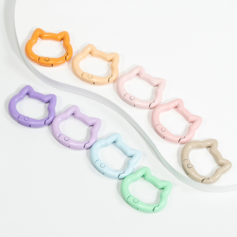5 uds lindo corazón gato llave - Carabiner Keychain reseña y precio